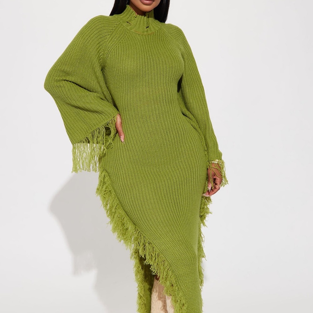 Green Maxi Sweater Dress